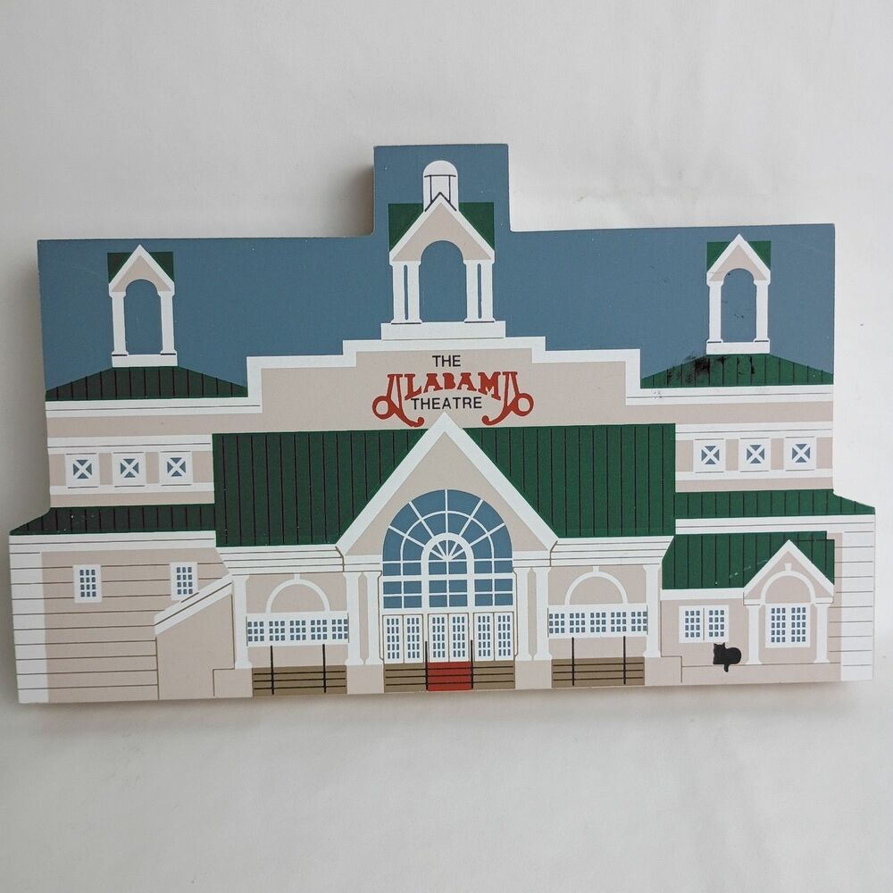 Vtg 1994 The Cat's Meow Village Wood Shelf Sitter Alabama Theatre Myrtle Beach